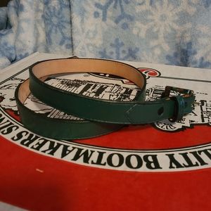 Vtg Justin leather belt. Green. Women's 32